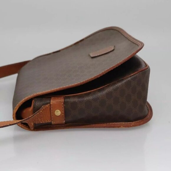 CELINE Macadam Canvas Shoulder Bag PVC Leather Brown Auth - Picture 13 of 16